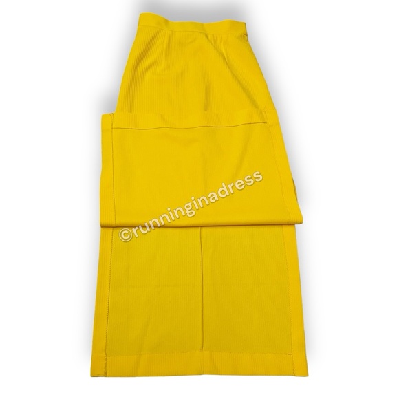 Vintage 70’s Yellow High Waisted Double Side Slit Maxi Skirt See Measurement - Picture 9 of 16